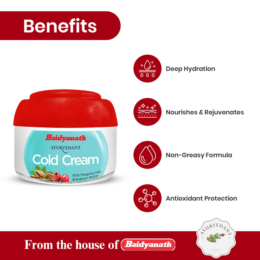 Ayurvedant Cold Cream Nourishing Moisturizer with Natural Ingredients for Dry Skin (100 GM)